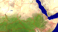 Sudan Satellit + Grenzen 1920x1080